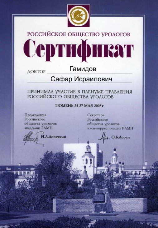 Сертификаты и грамоты Гамидова С.И.